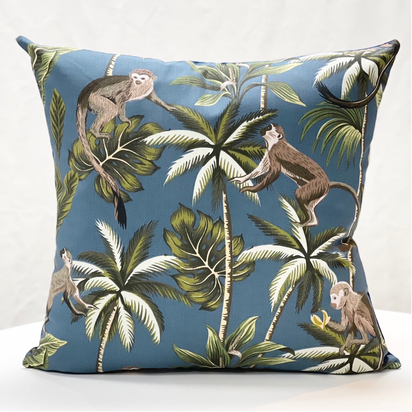 Blue monkey cushion