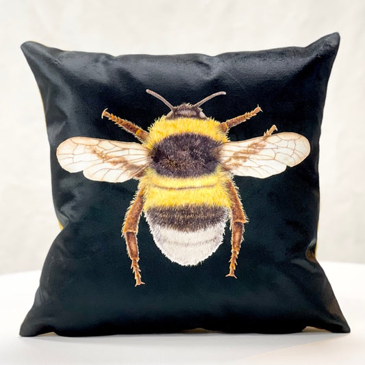 Black velvet bee cushion