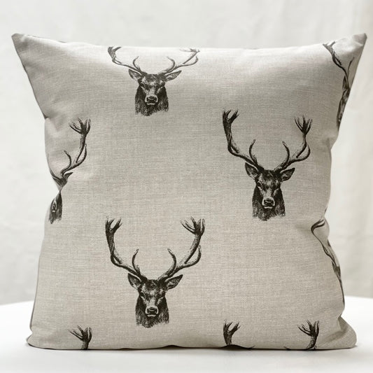 Country collection | Charcoal stag cushion